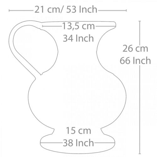 Floristik24 Dekokanne antikk utseende vase vintage metall hagedekorasjon H26cm