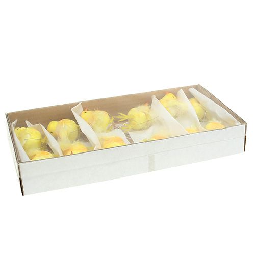 Floristik24 Kylling på ståltråd gul 5,5cm 12stk