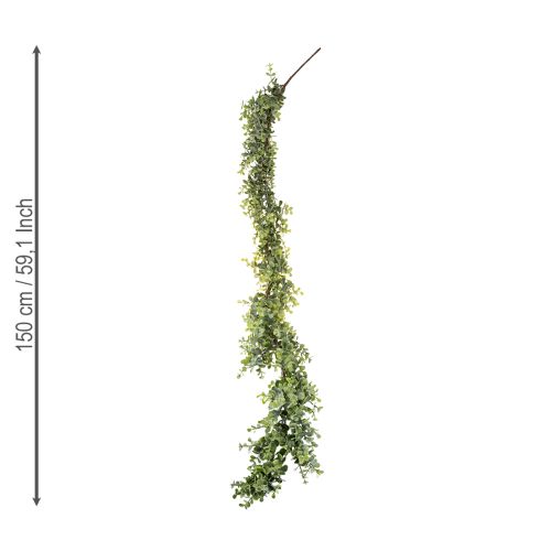 gjenstander Kunstig eukalyptuskrans dekorativ krans grønn 150cm