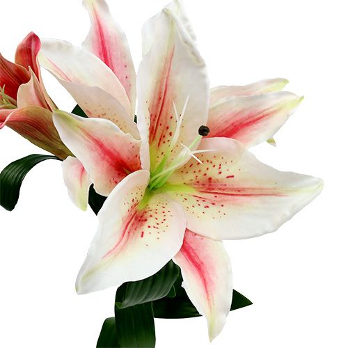 gjenstander Artificial Lily Pink med Real Touch 100cm
