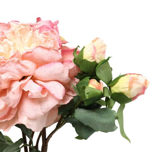 gjenstander Kunstige roser blomst og knopper kunstig blomst rosa 57cm