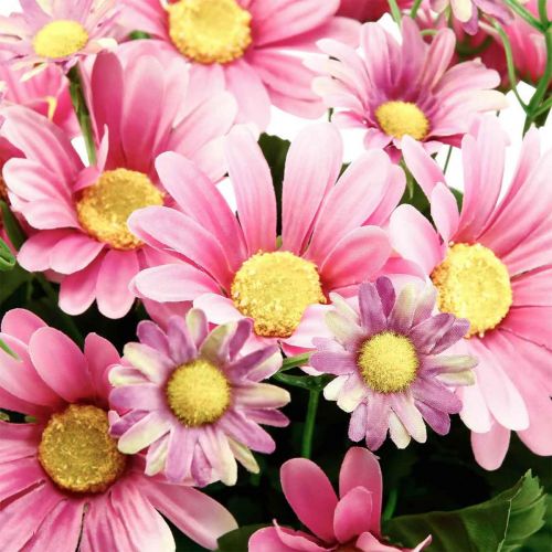 gjenstander Kunstige tusenfryd bukett med kunstige blomster rosa 44cm