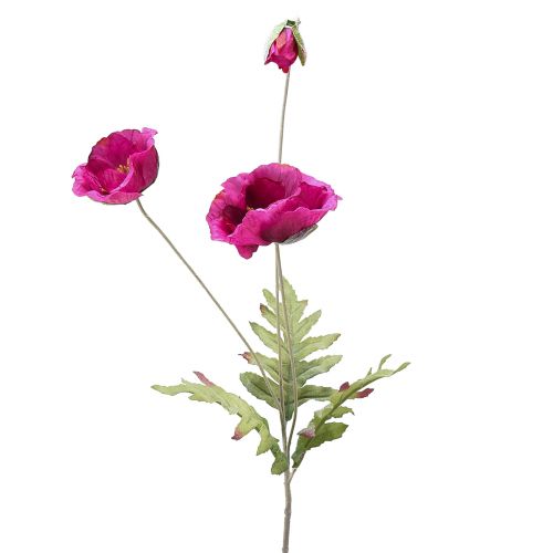 gjenstander Kunstige valmuer dekorative silkeblomster rosa 70cm