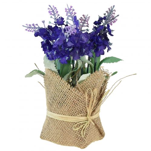 gjenstander Kunstig lavendel kunstig blomst lavendel i jutepose hvit/lilla/blå 17cm 5stk