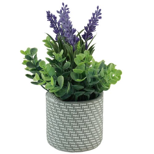Floristik24 Kunstig lavendel i potte keramisk lilla grønn H22cm