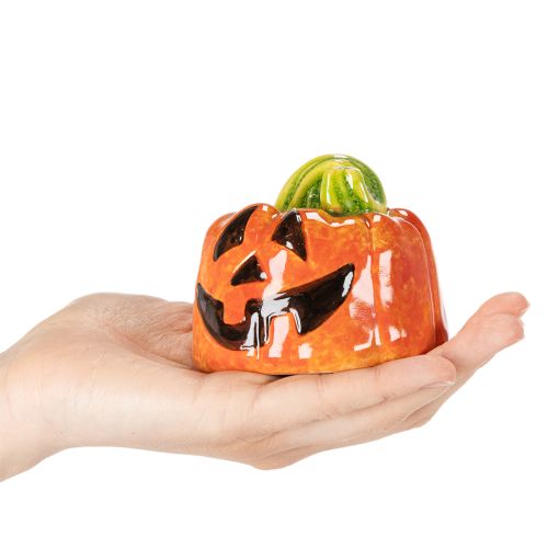 Dekorativ keramisk gresskarfigur til høst og Halloween, 8 cm | Floristik24.no