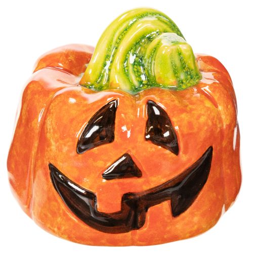 Dekorativ keramisk gresskarfigur til høst og Halloween, 8 cm | Floristik24.no