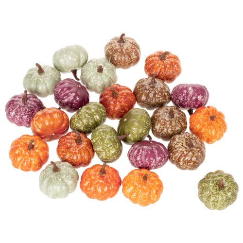 Mini gresskardekorasjonssett, høst- og halloweendekorasjoner, assorterte farger, 4 cm, 24 deler | Floristik24.no