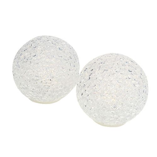 Floristik24 Ball med belysning middels hvit-varm Ø7cm 6stk