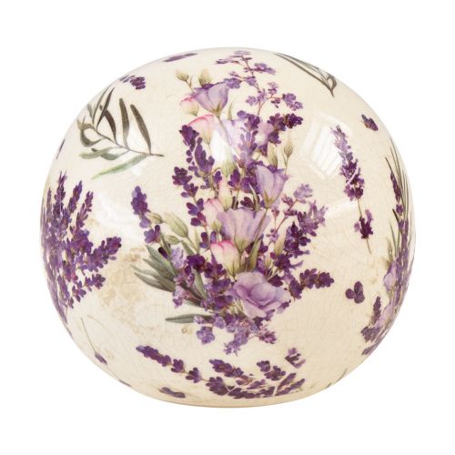 Floristik24 Keramikkkule med lavendelmotiv keramisk dekor lilla krem 12cm
