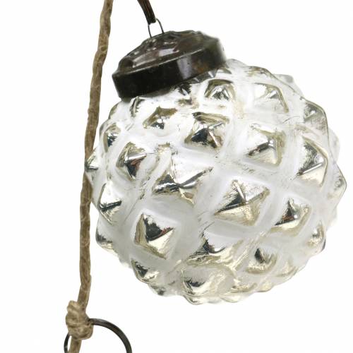 Floristik24 Julepynt krans juletrekuler hvit 120cm