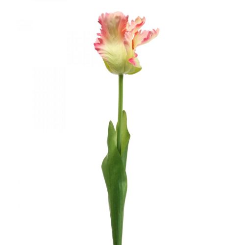 gjenstander Kunstig blomst, papegøye tulipan rosa, vårblomst 63cm
