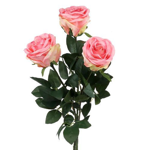 Floristik24 Kunstig blomst rose fylt rosa Ø10cm L65cm 3stk
