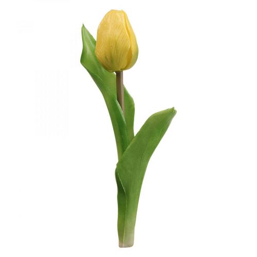 Kunstig Tulipan Gul Real Touch Vårblomst H21cm