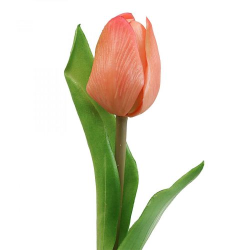 gjenstander Kunstig blomst Tulip Peach Real Touch vårblomst H21cm