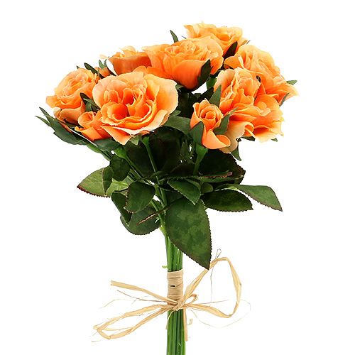 Floristik24 Kunstige blomster rose bukett oransje L26cm 3stk