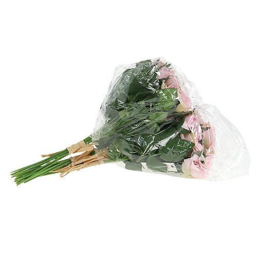 Floristik24 Kunstige blomster rose bukett rosa L26cm 3stk