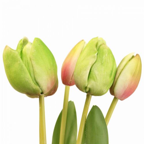gjenstander Kunstige blomster tulipangrønn, vårblomst 48cm bunt på 5