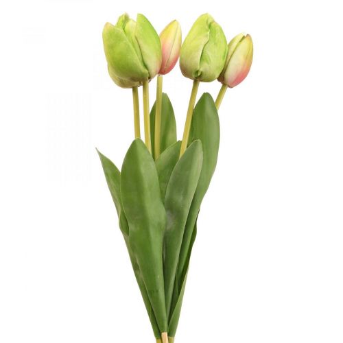 gjenstander Kunstige blomster tulipangrønn, vårblomst 48cm bunt på 5