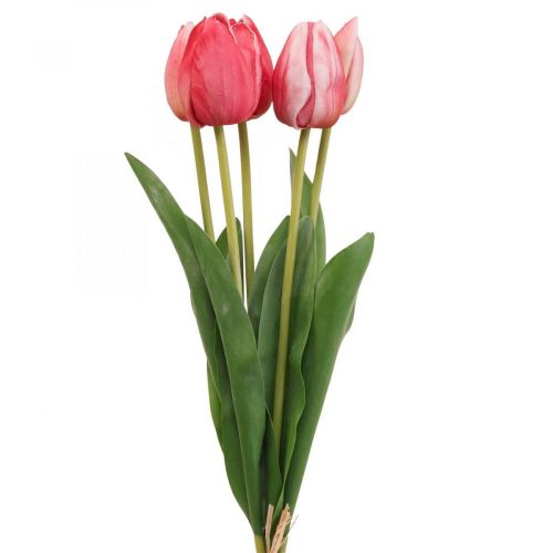 Floristik24 Kunstig tulipanrød, vårblomst 48 cm bunt på 5