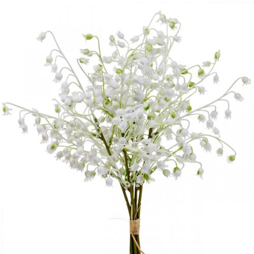 Floristik24 Kunstige blomster, kunstige liljekonvaller dekorasjon hvit 38cm 5stk