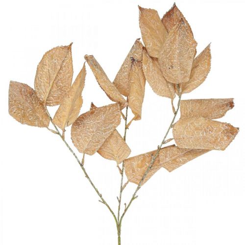 Kunstig plante høstdekorasjon grenblader vasket hvit L70cm