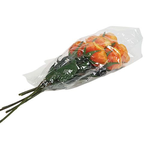 Floristik24 Kunstroser fylt oransje Ø6cm L37cm 6stk