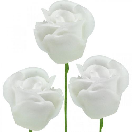 gjenstander Kunstige roser krem voks roser deco roser voks Ø6cm 18 stk