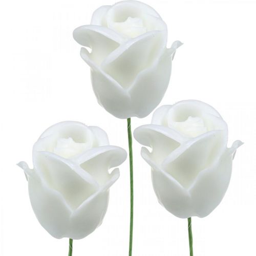 gjenstander Kunstroser hvite voksroser dekorative roser voks Ø6cm 18stk