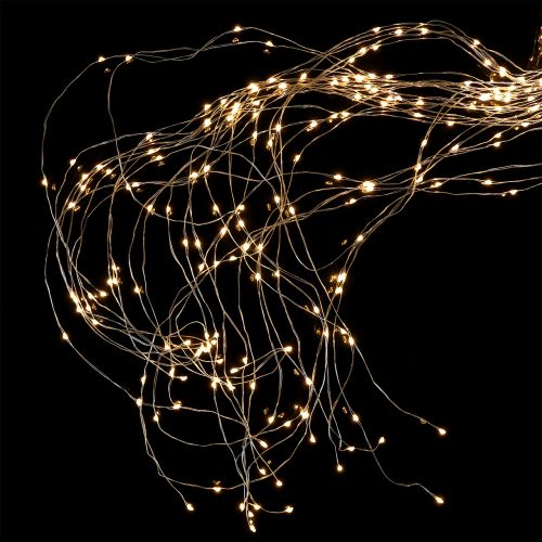 Floristik24 LED lysbunt for innvendig og utvendig 640 1,9m sølv/varm hvit