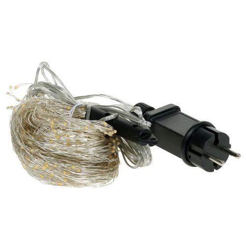 Floristik24 LED lysbunt for innvendig og utvendig 640 1,9m sølv/varm hvit