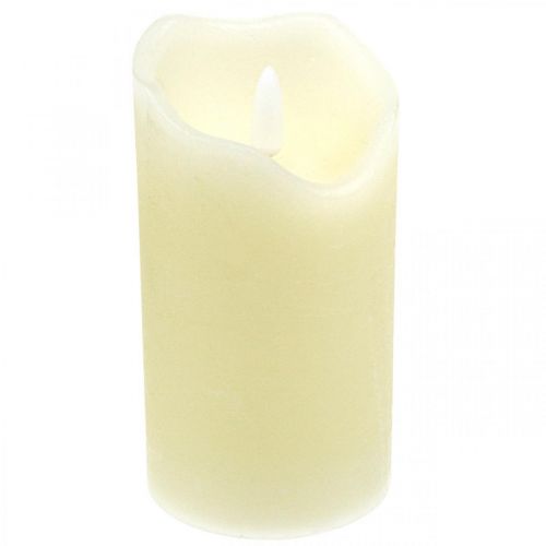 Floristik24 LED Candle Real Wax Cream For Batteri Med Timer H13cm