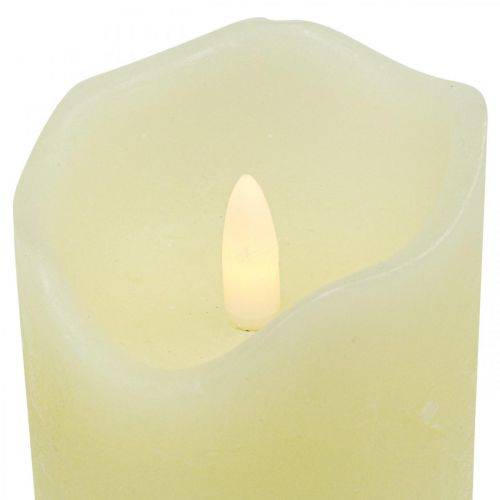 Floristik24 LED Candle Real Wax Cream For Batteri Med Timer H13cm