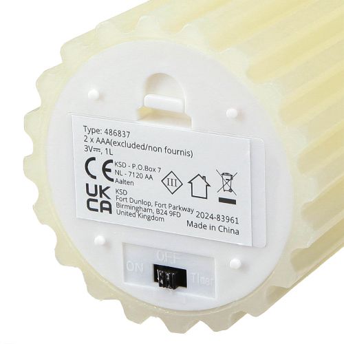 Floristik24 LED-lys med timer voksspor lys 7,5/10cm krem 2 stk.