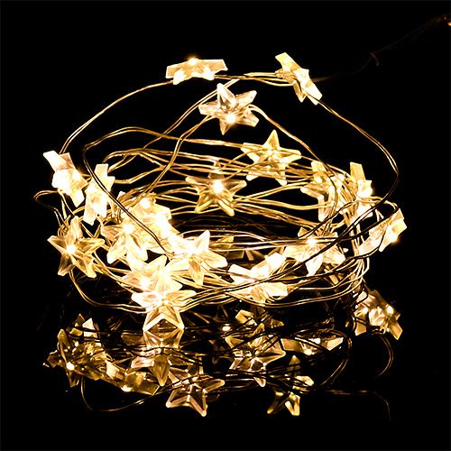 Floristik24 LED lys wire stjerner 20, 2,3m varm hvit