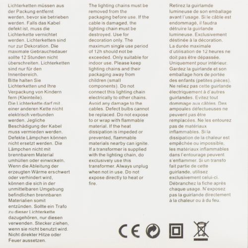 gjenstander LED-lyslenke, 50 pærer, batteridrevet, 5 m, varmhvit