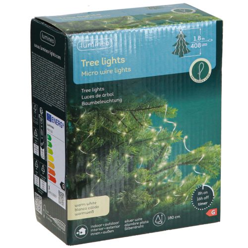 Floristik24 LED fe lys wire fe lys timer utvendig 180cm