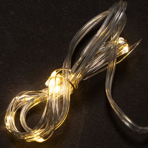 Batteridrevne lyslenker for innendørs bruk, varmhvit, 10 LED-lys, 1 m lengde, 6 stk.