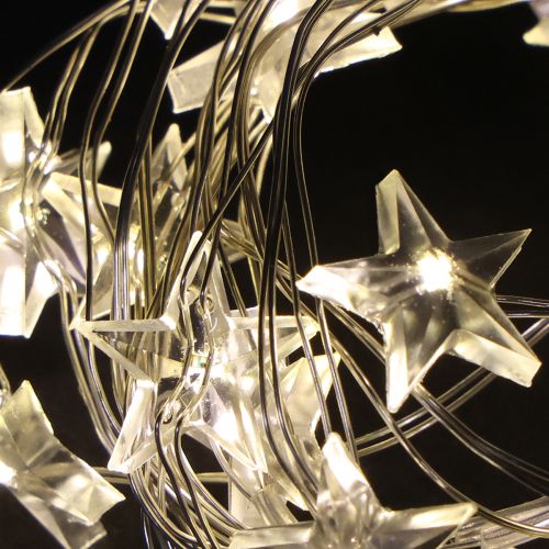 gjenstander LED-lyslenker med stjerner, 20 mikro-LED-er, varmhvit, timer, 6 stk.