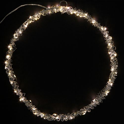 gjenstander LED-ring i metall til oppheng, sølv, varmhvit, 30 cm