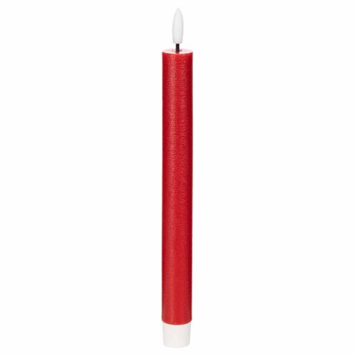 LED-konisk lys, rødt med varmt hvitt lys, 24 cm, 2 stk.