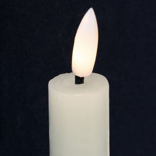 gjenstander LED-lys kremfarget varmhvit ekte voks H14,5 cm 2 stk