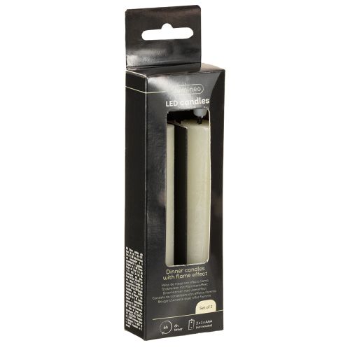 gjenstander LED-lys kremfarget varmhvit ekte voks H14,5 cm 2 stk