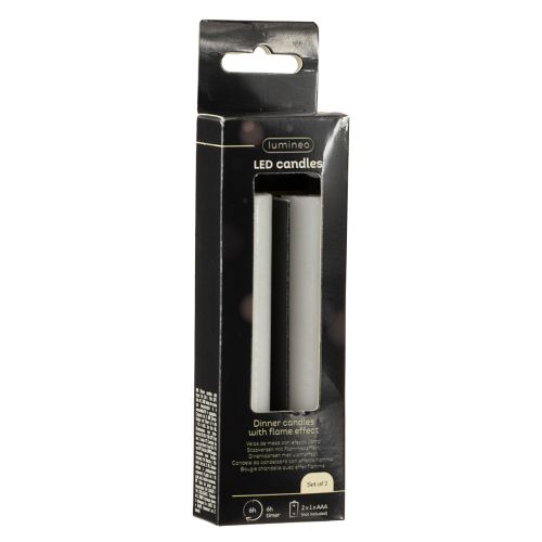 gjenstander LED-pinnelys hvitt vokslys LED varmhvit 14,5 cm 2 stk