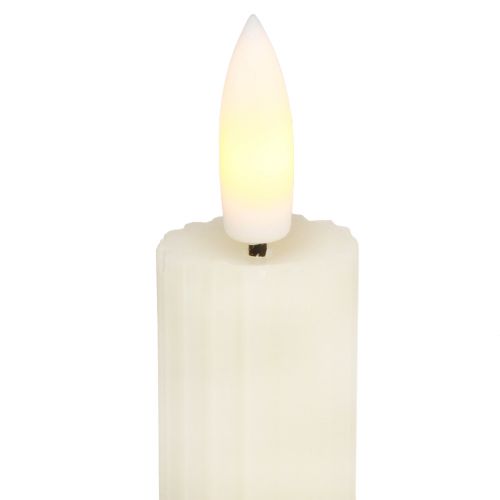 gjenstander LED pinnelys med timer rillede lys krem 24,5cm 4 stk