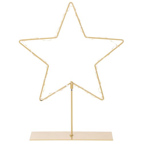Stjerne med 50 LED-lys, borddekorasjon i metall, batteridrevet, for innendørs bruk, 33 cm kjøpe | Floristik24.no