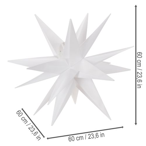 LED-stjerne Julestjerne Varmhvit Timer Utendørs 60cm | Floristik24.no