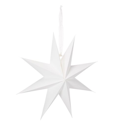 LED-hengestjerne med timer, varmhvit, utendørs, 38 cm