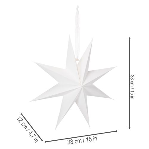 LED-hengestjerne med timer, varmhvit, utendørs, 38 cm | Floristik24.no