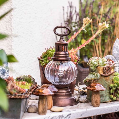 Floristik24 LED orkanlykt, metalllampe, dekorativt lys, vintage look Ø12,5cm H30cm